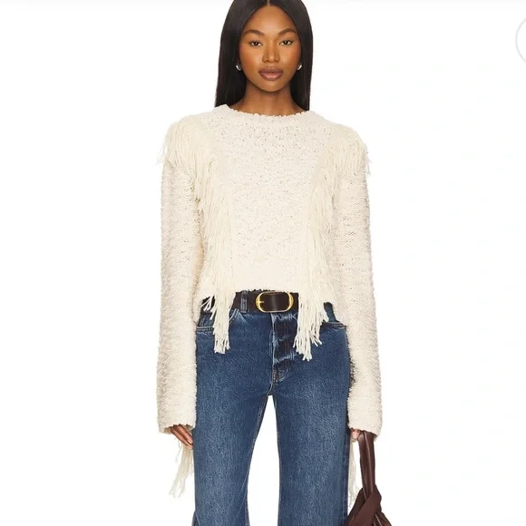 Tularosa Ibone Fringe Sweater Beige - Picture 8 of 16
